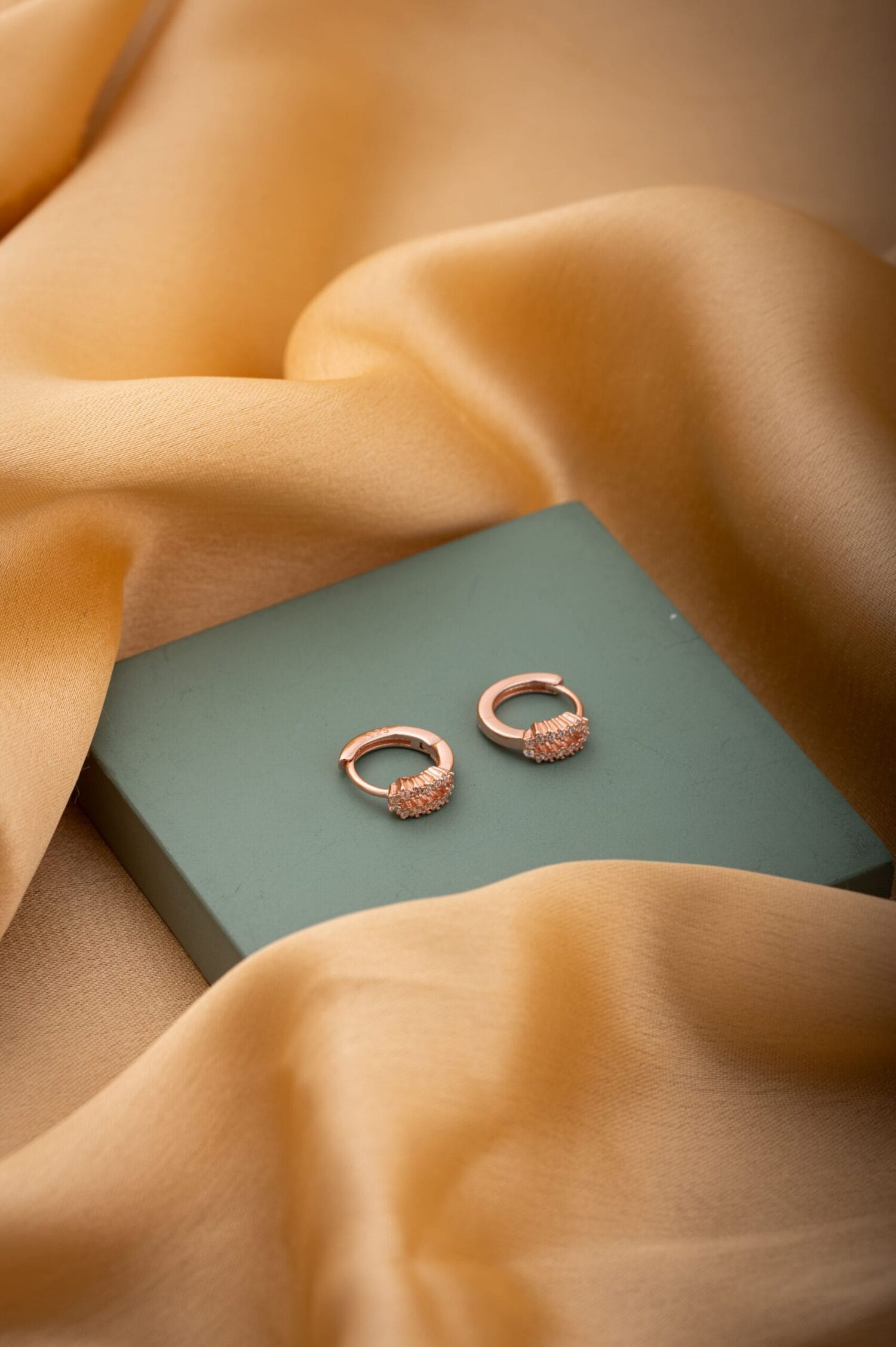 Zircon Twinkling Loop Earrings
