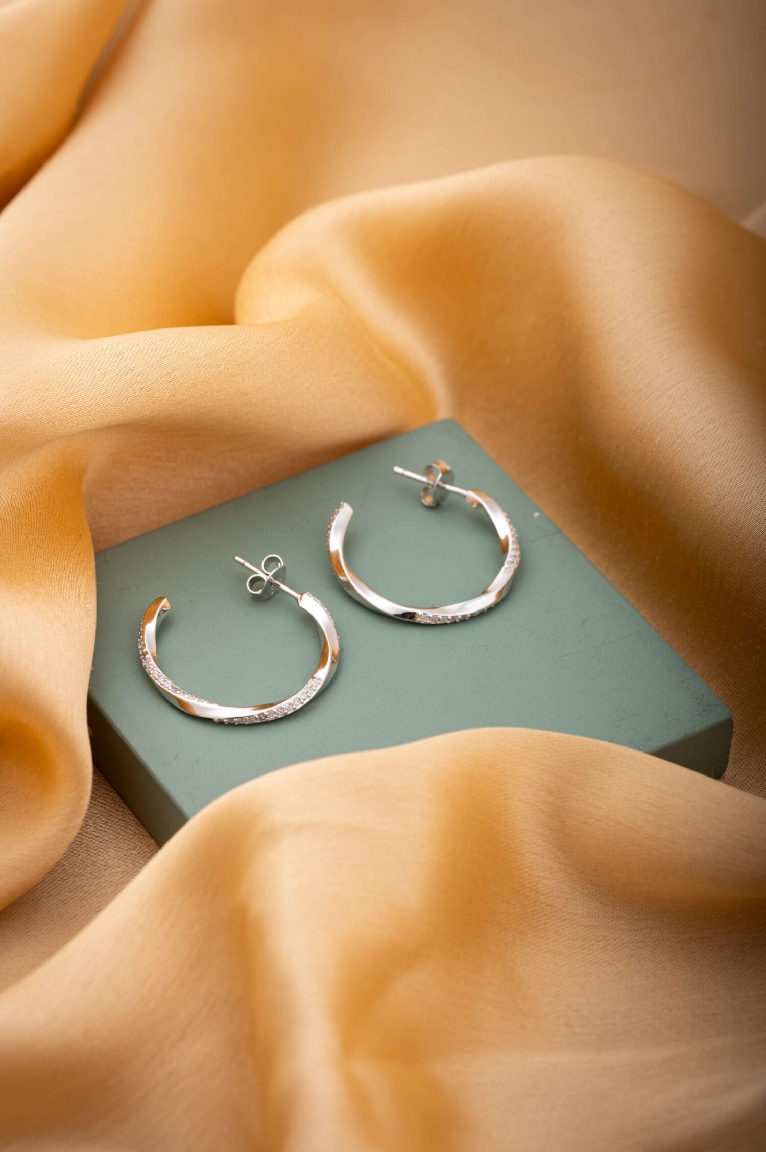 Shimmering Hoop Studs