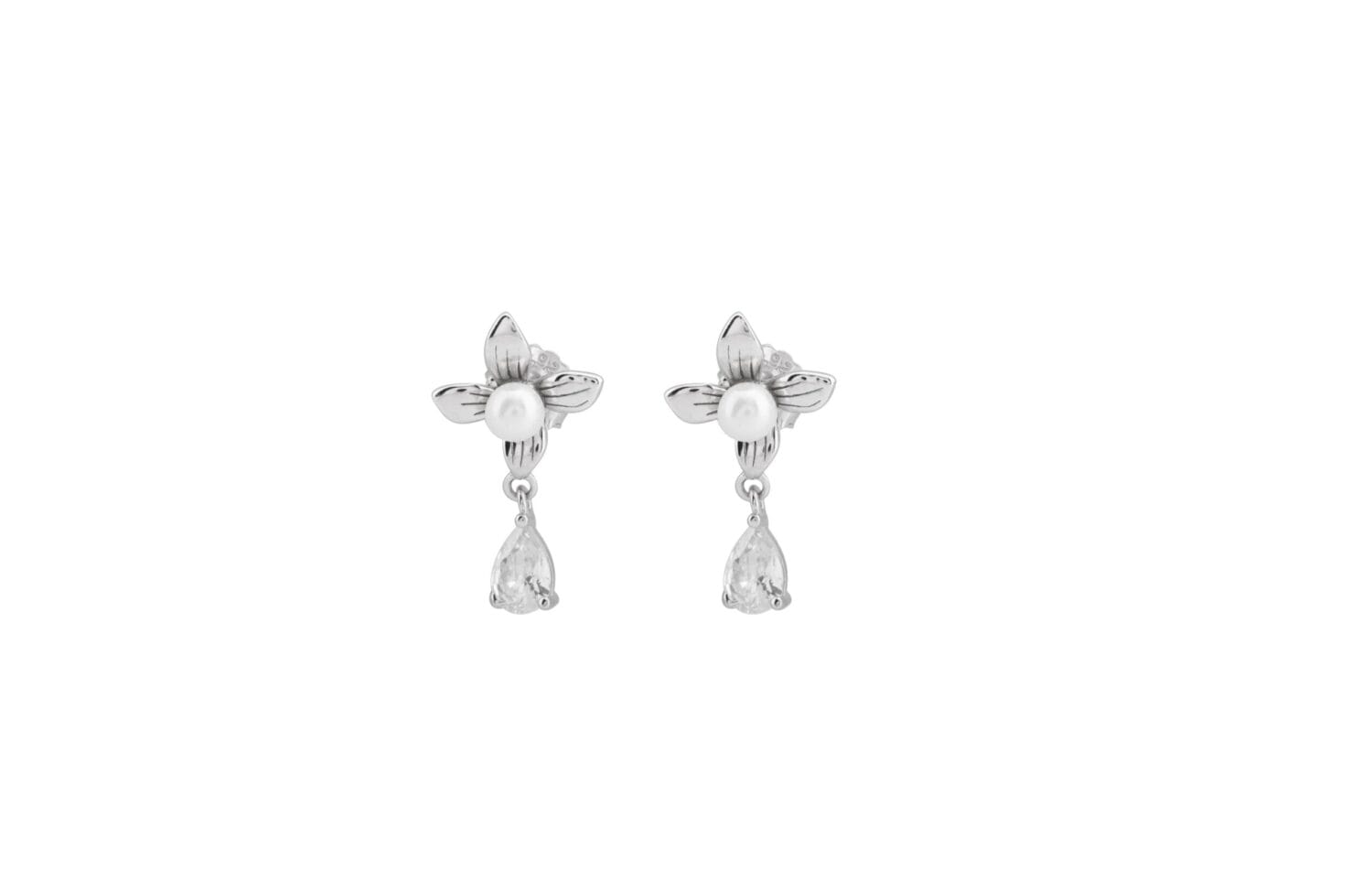Pearl Infused Flower Earrings - Image 3