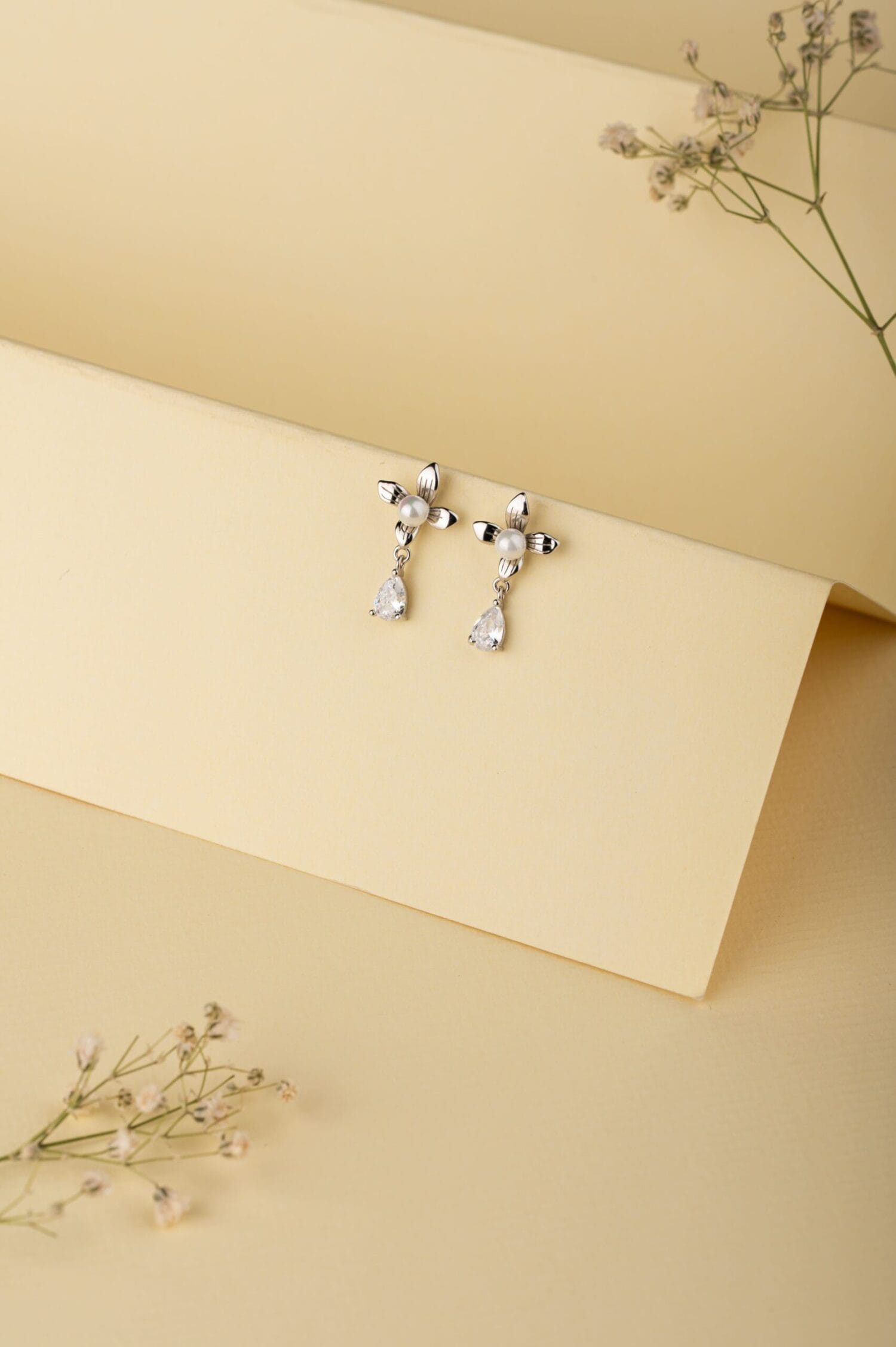 Pearl Infused Flower Earrings