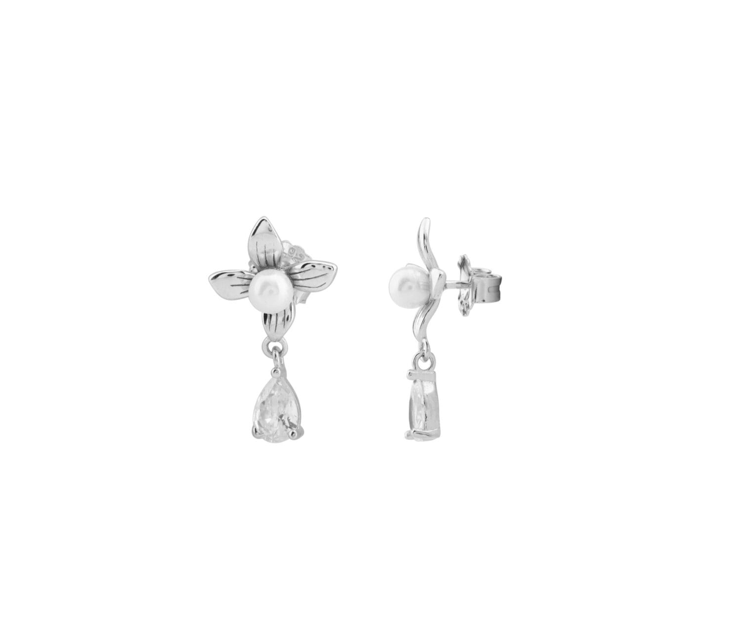 Pearl Infused Flower Earrings - Image 4