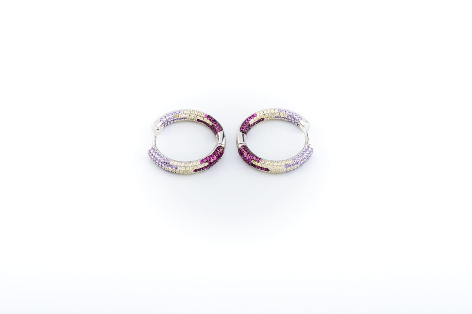 Soft Pink and Silver Loop Earrings - Image 3