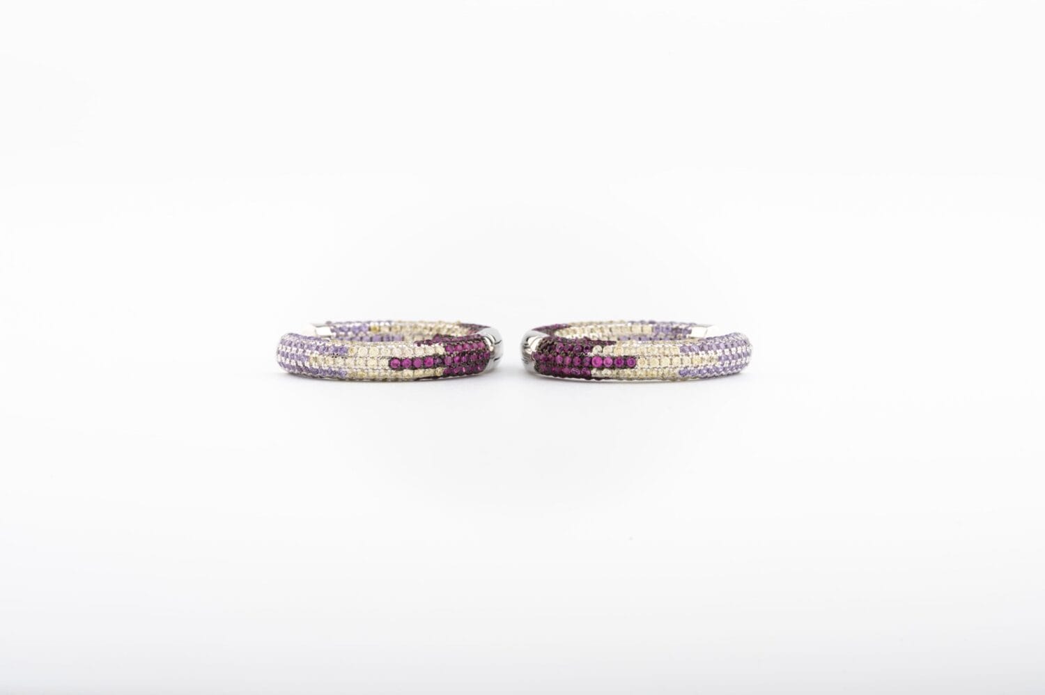 Soft Pink and Silver Loop Earrings - Image 4
