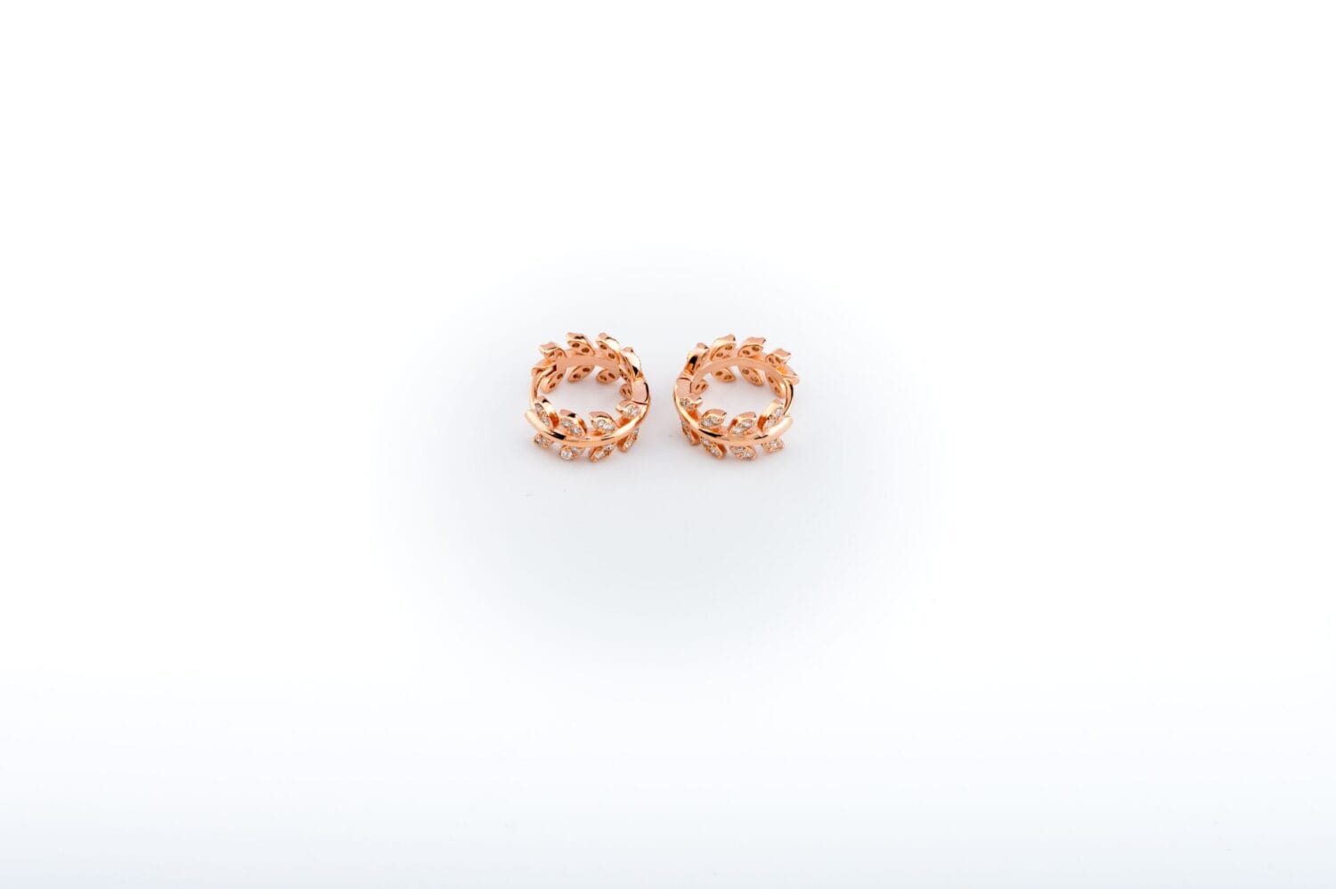 Foliage Hoop Earrings (Rose Gold) - Image 3