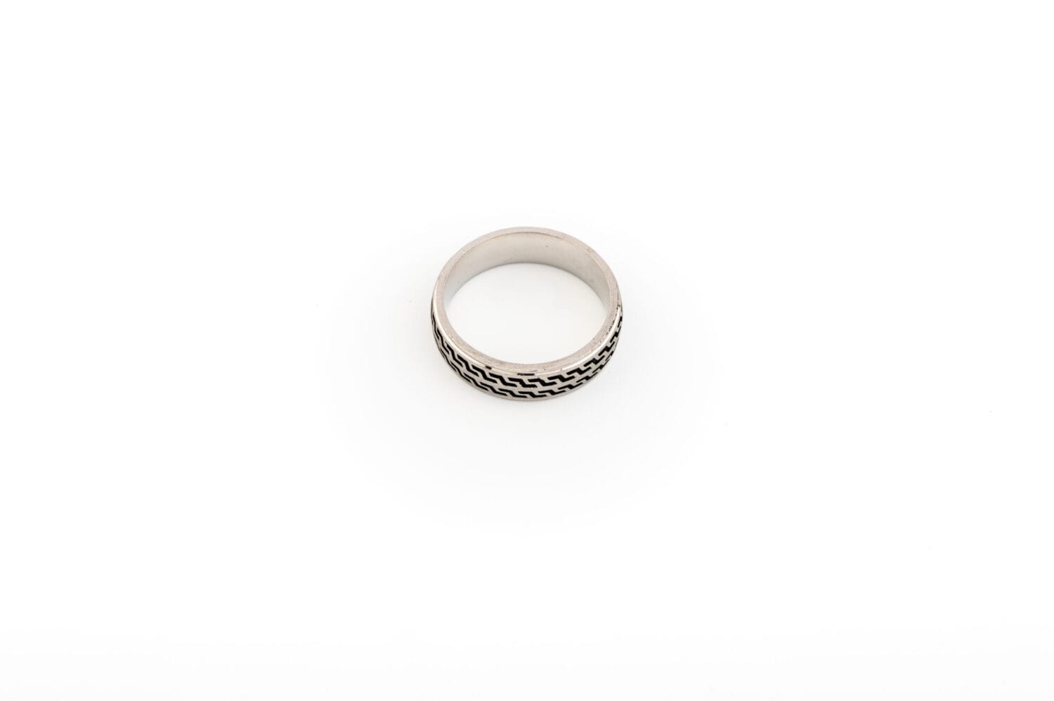 Oxidised Silver Blissful Retreat Ring For Him - Image 3