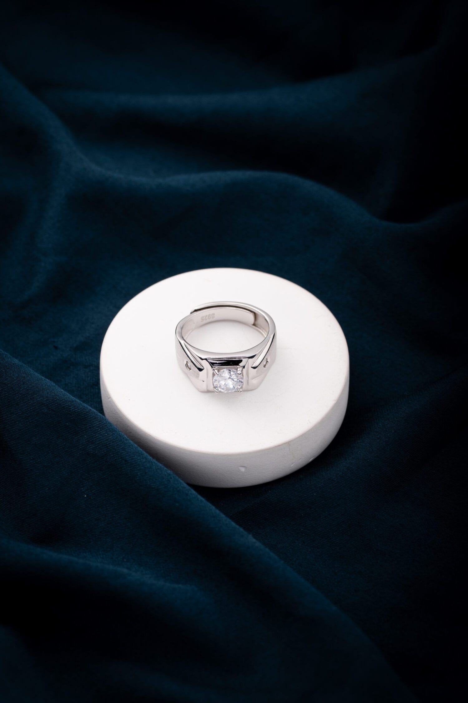 Silver Classic Stud Ring For Him
