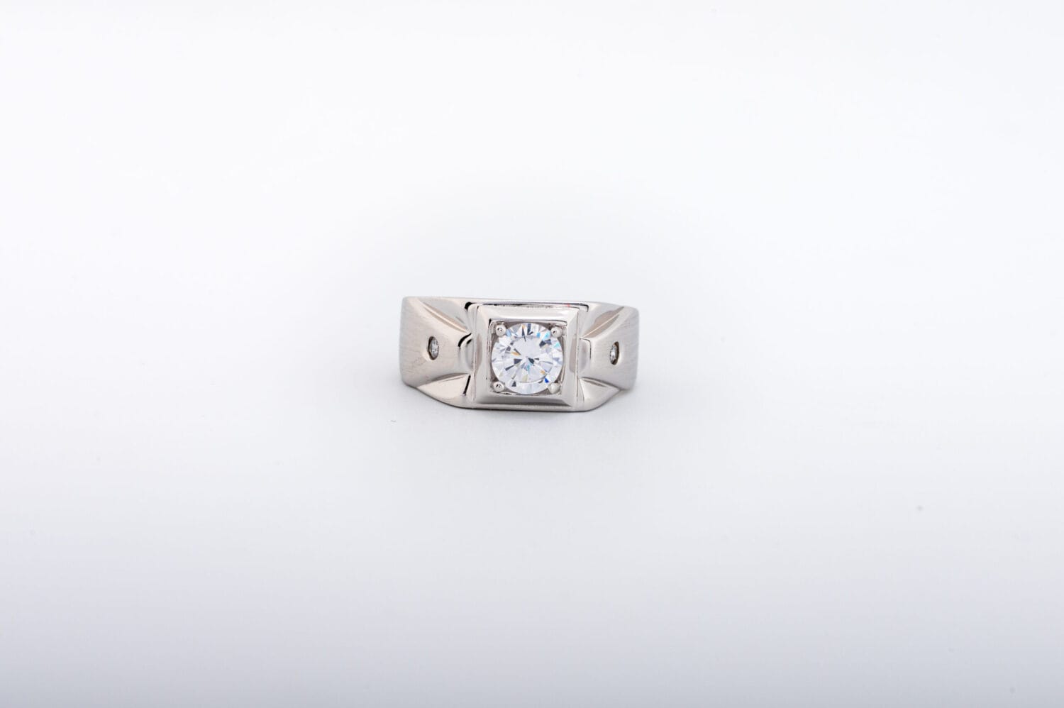 Silver Classic Stud Ring For Him - Image 4
