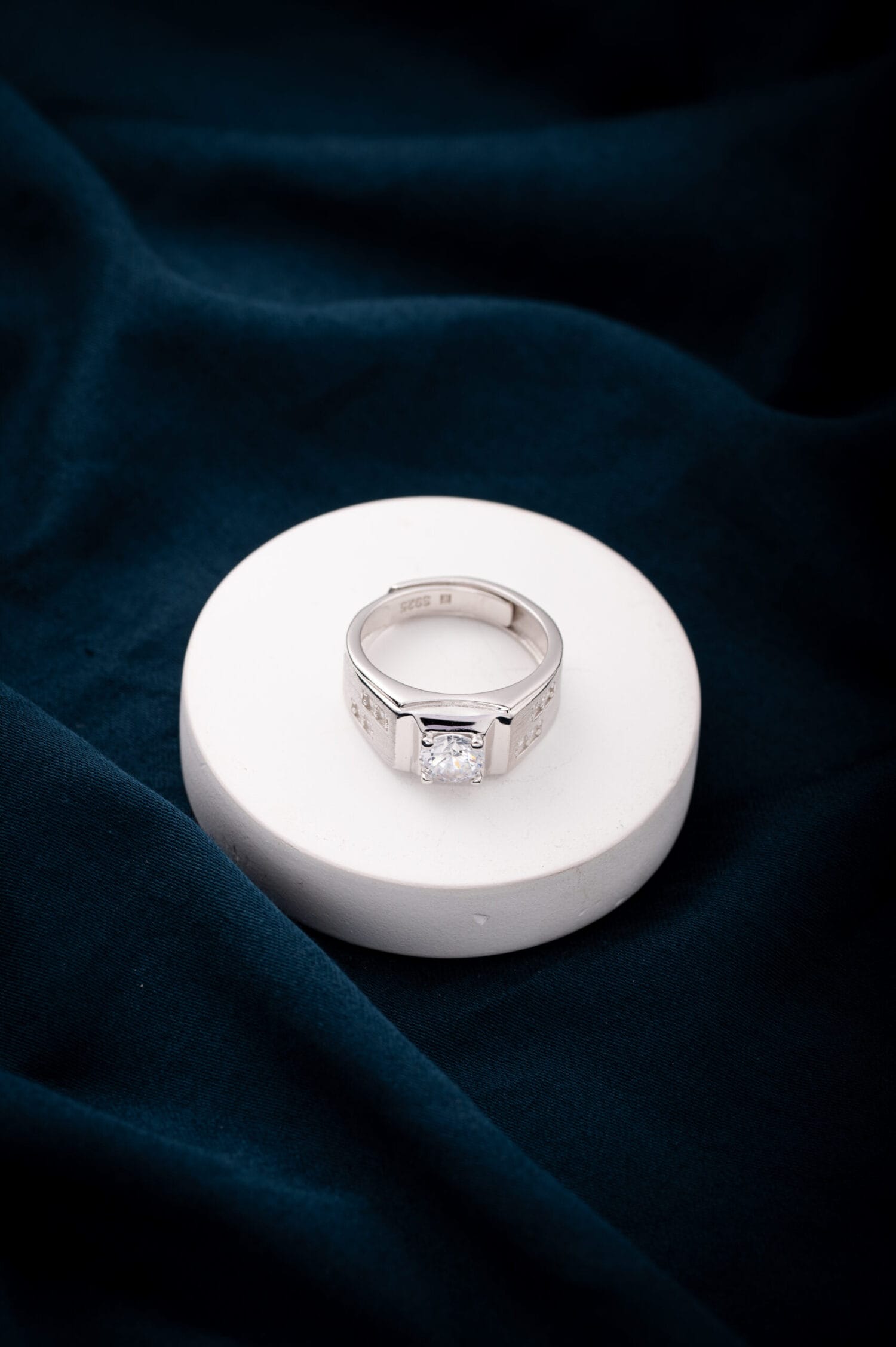 Silver Classic Stud Ring For Him