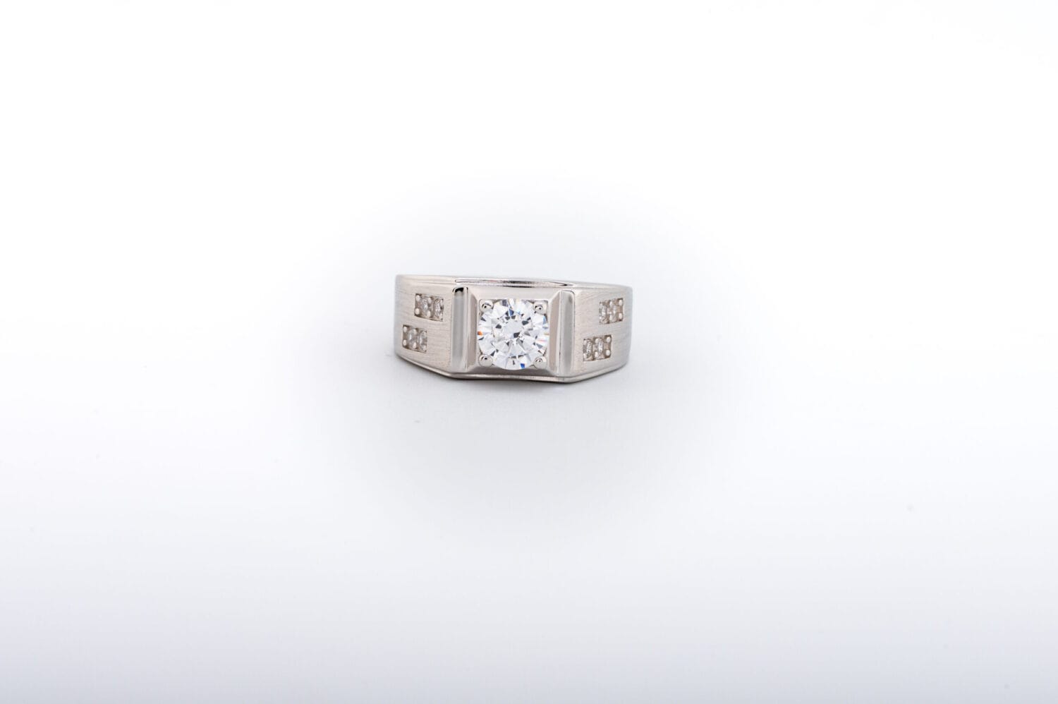 Silver Classic Stud Ring For Him - Image 4